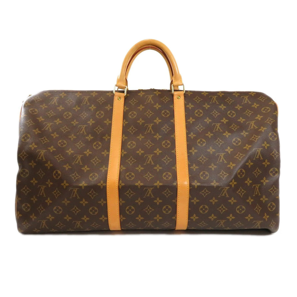 Louis Vuitton Bandoulire Canvas Keepall Boston Bag Monogram Brown